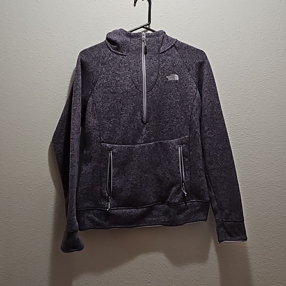 North face hoodie, grey, med.
